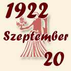Szűz, 1922. Szeptember 20