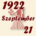 Szűz, 1922. Szeptember 21
