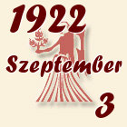 Szűz, 1922. Szeptember 3