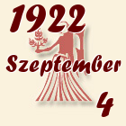 Szűz, 1922. Szeptember 4