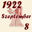 Szűz, 1922. Szeptember 8