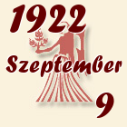 Szűz, 1922. Szeptember 9