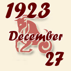 Bak, 1923. December 27