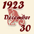 Bak, 1923. December 30
