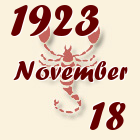 Skorpió, 1923. November 18