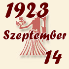 Szűz, 1923. Szeptember 14