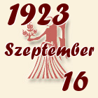 Szűz, 1923. Szeptember 16