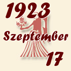 Szűz, 1923. Szeptember 17