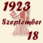 Szűz, 1923. Szeptember 18