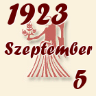 Szűz, 1923. Szeptember 5