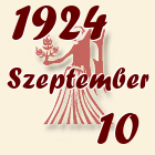 Szűz, 1924. Szeptember 10