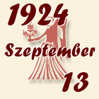 Szűz, 1924. Szeptember 13