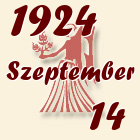 Szűz, 1924. Szeptember 14