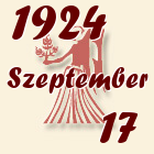 Szűz, 1924. Szeptember 17