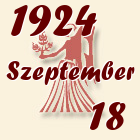 Szűz, 1924. Szeptember 18