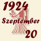 Szűz, 1924. Szeptember 20