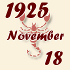 Skorpió, 1925. November 18