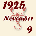 Skorpió, 1925. November 9