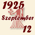 Szűz, 1925. Szeptember 12