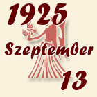 Szűz, 1925. Szeptember 13