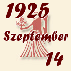 Szűz, 1925. Szeptember 14