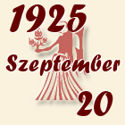 Szűz, 1925. Szeptember 20