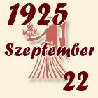 Szűz, 1925. Szeptember 22