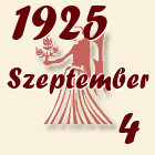 Szűz, 1925. Szeptember 4
