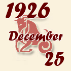 Bak, 1926. December 25