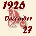 Bak, 1926. December 27