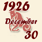 Bak, 1926. December 30