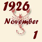 Skorpió, 1926. November 1