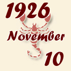 Skorpió, 1926. November 10