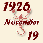 Skorpió, 1926. November 19