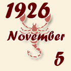 Skorpió, 1926. November 5