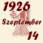 Szűz, 1926. Szeptember 14