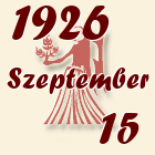 Szűz, 1926. Szeptember 15