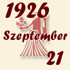 Szűz, 1926. Szeptember 21