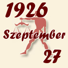 Mérleg, 1926. Szeptember 27