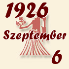 Szűz, 1926. Szeptember 6