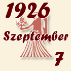 Szűz, 1926. Szeptember 7