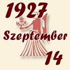 Szűz, 1927. Szeptember 14