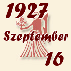 Szűz, 1927. Szeptember 16