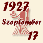 Szűz, 1927. Szeptember 17