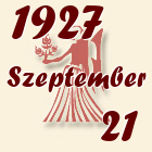 Szűz, 1927. Szeptember 21