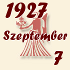Szűz, 1927. Szeptember 7