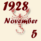 Skorpió, 1928. November 5