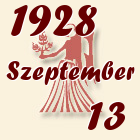 Szűz, 1928. Szeptember 13