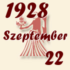 Szűz, 1928. Szeptember 22