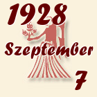 Szűz, 1928. Szeptember 7